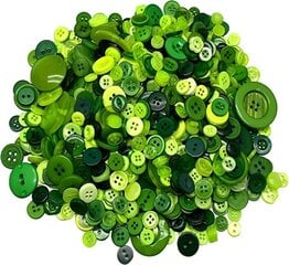 Набор пуговиц зеленых цветов разного размера 100 г цена и информация | Принадлежности для шитья | 220.lv