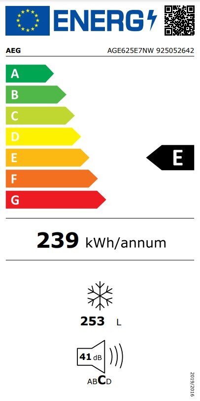 AEG AGE625E7NW cena un informācija | Saldētavas  | 220.lv