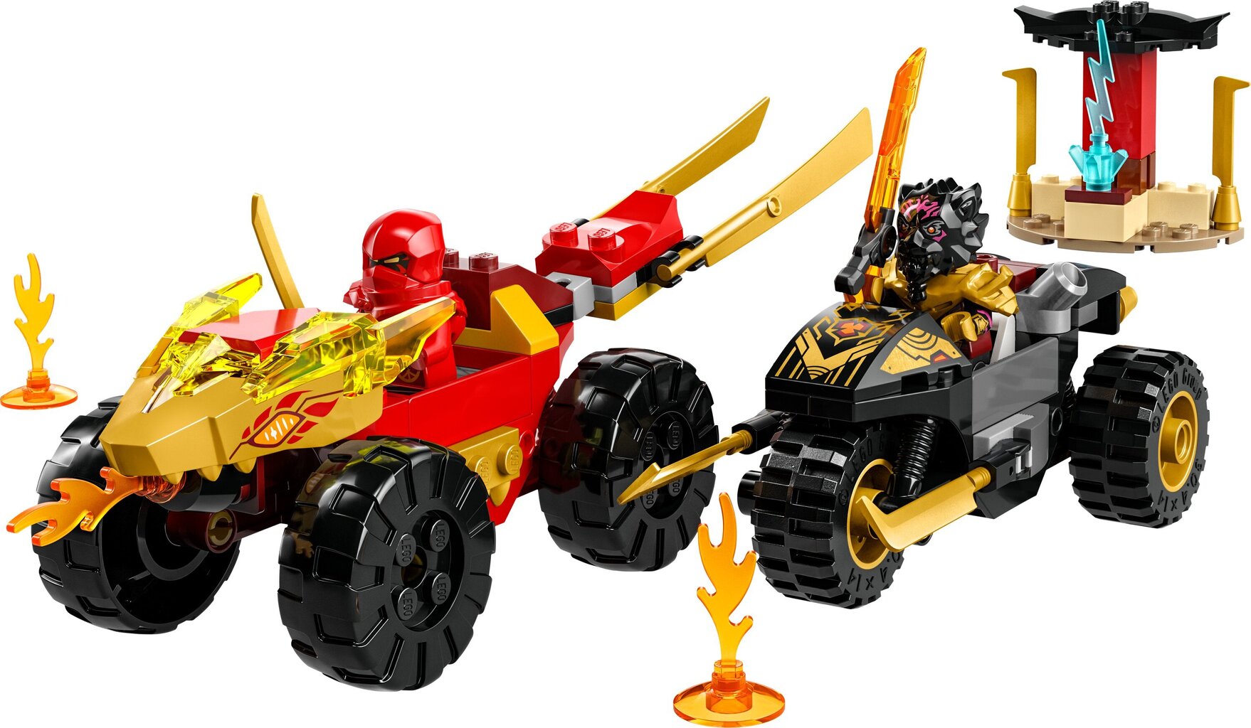 71789 LEGO® NINJAGO Kai un Ras: auto un motocikla kauja цена и информация | Konstruktori | 220.lv