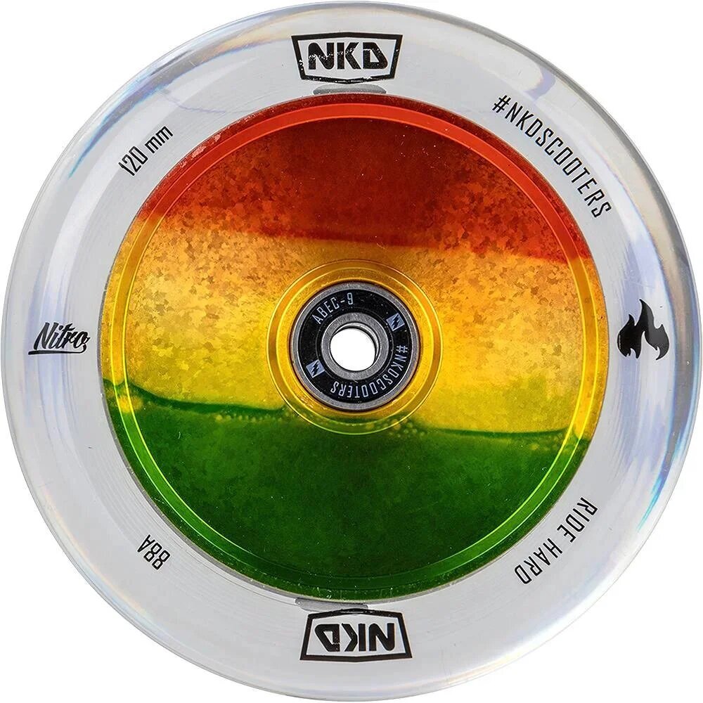 Riepiņa - NKD Nitro hollow Wheel 120 mm (Krāsa: Rasta) цена и информация | Skrejriteņi | 220.lv