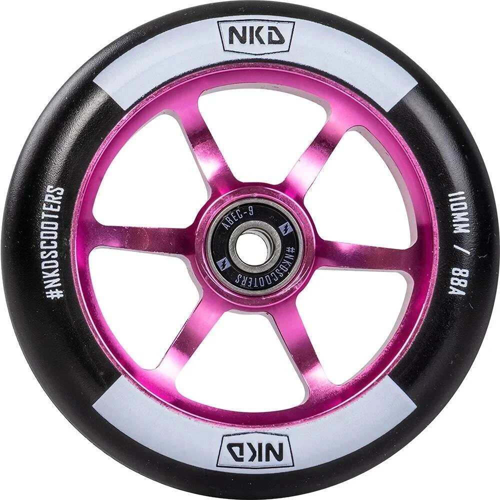 Riepiņas - NKD Rally Wheel 110mm (Krāsa: Black/Pink) цена и информация | Skrejriteņi | 220.lv