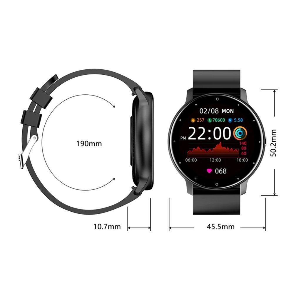 ZL02D Black cena un informācija | Viedpulksteņi (smartwatch) | 220.lv