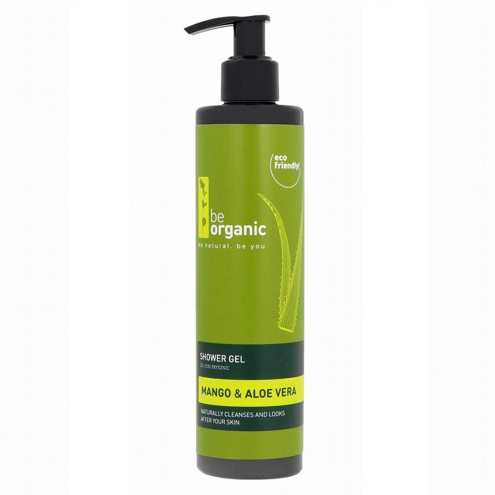 Dušas želeja Be organic Shower Gel Mango&Aloe Vera, 300 ml cena un informācija | Dušas želejas, eļļas | 220.lv