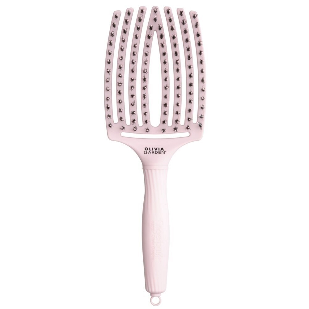 Taisnstūra matu suka Olivia Garden Fingerbrush Combo Large Pastel Pink цена и информация | Matu sukas, ķemmes, šķēres | 220.lv