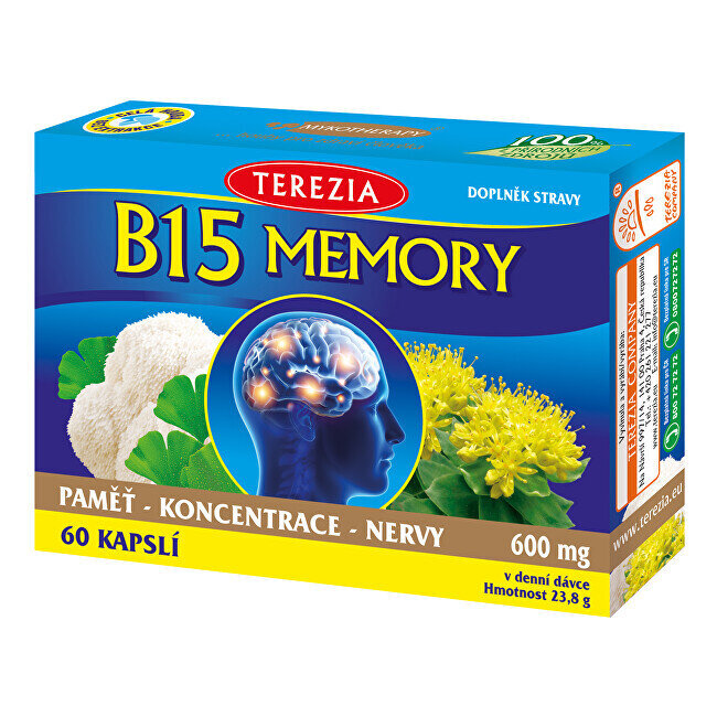 Uztura bagātinātājs B15 MEMORY (B15 Atmiņa),Terezia, 60 kaps. cena un informācija | Vitamīni, preparāti, uztura bagātinātāji labsajūtai | 220.lv