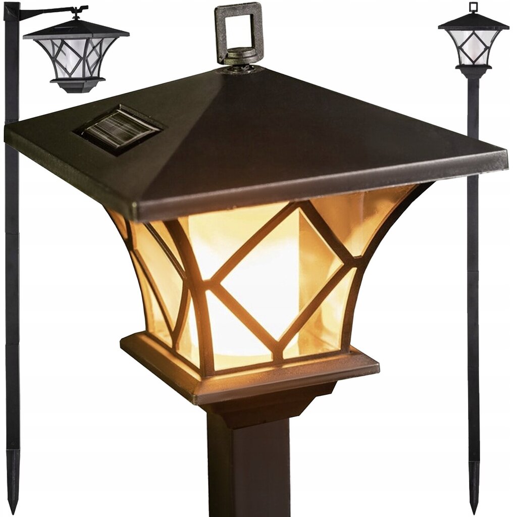 Dārza lampa - gaismeklis ar saules bateriju 2in1 "Klasiska laterna" cena un informācija | Āra apgaismojums | 220.lv