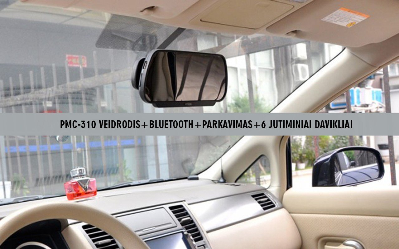 PMC-310 Parkošanās sistēma spogulī ar Bluetooth, kamera цена и информация | Parkošanas sistēmas | 220.lv