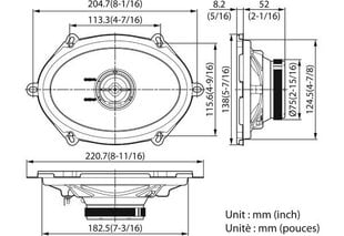 Kenwood KFC-PS5796C koaksiālie auto skaļruņi 12,5x17,5 cm /5x7", 3 virzienu цена и информация | Автомобильные динамики | 220.lv