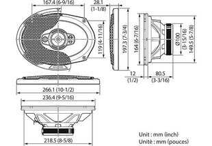 Kenwood KFC-PS6996, melns цена и информация | Автомобильные динамики | 220.lv