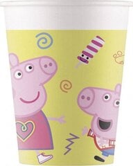 Одноразовые бумажные стаканчики Peppa Pig, 200 мл цена и информация | Праздничная одноразовая посуда | 220.lv