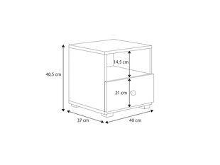 Тумбочка прикроватная ADRK Furniture Emi 4, белая цена и информация | Прикроватные тумбочки | 220.lv