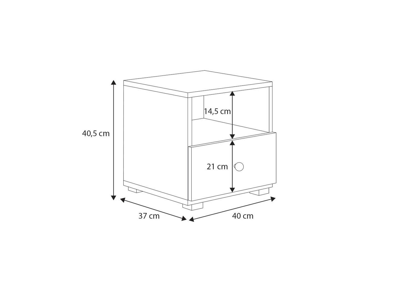 Naktsskapītis ADRK Furniture Emi 3, balts цена и информация | Naktsskapīši | 220.lv