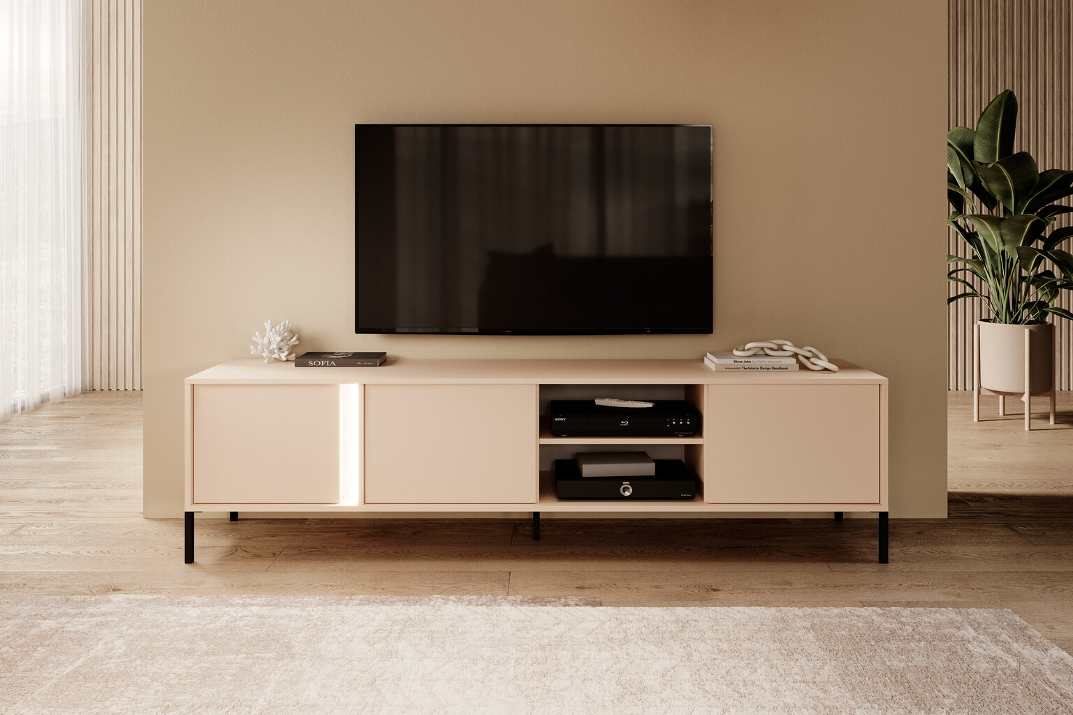 TV galdiņš Dast 203 3D, smilškrāsas cena un informācija | TV galdiņi | 220.lv