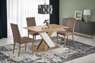 Раздвижной стол Xarelto, коричневый/белый цвет цена и информация | Кухонные и обеденные столы | 220.lv