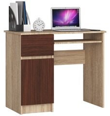 Письменный стол Zaven S90, левый вариант, темно-коричневый/цвет дуба цена и информация | Компьютерные, письменные столы | 220.lv