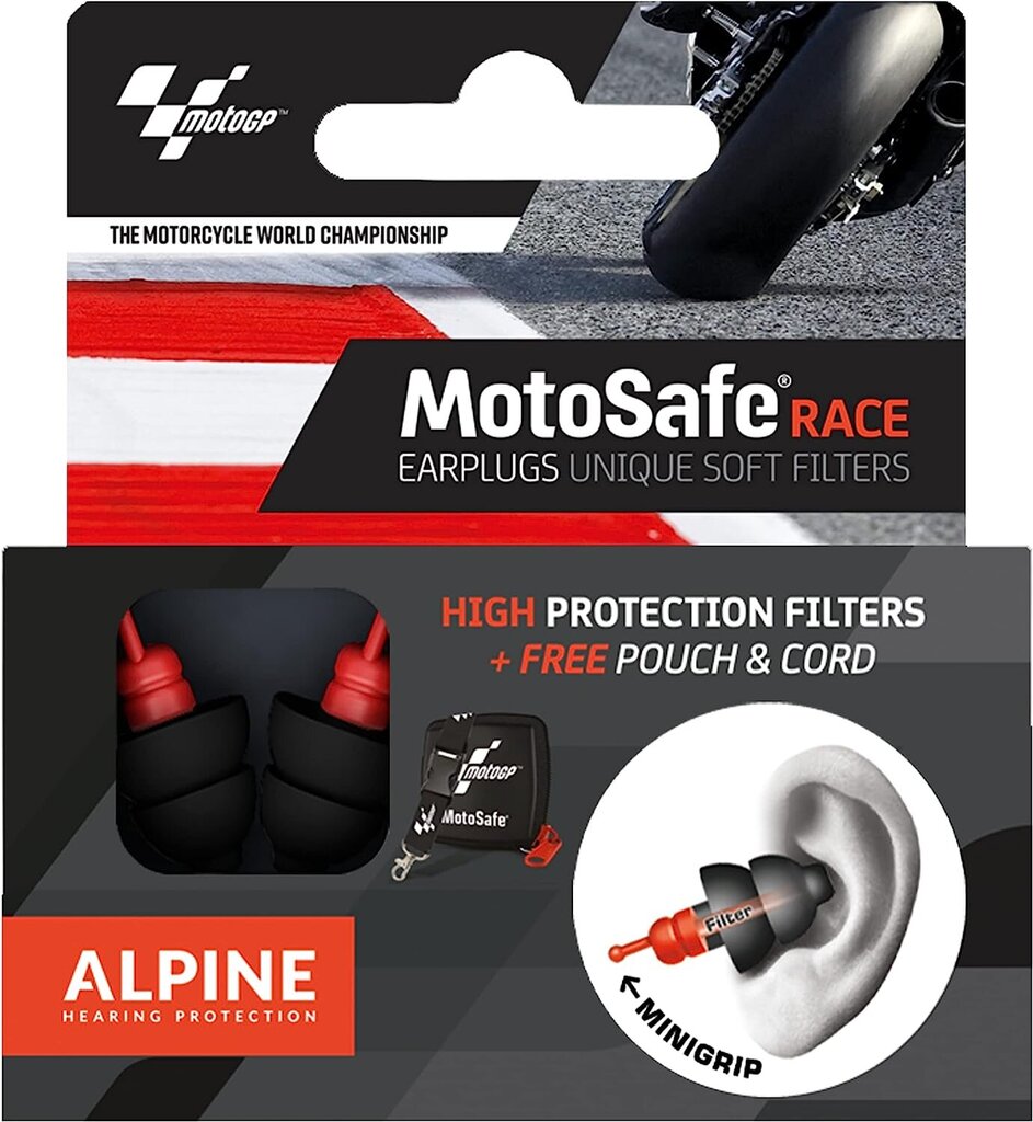 Motociklu austiņas Alpine MotoSafe Race Earplugs Official MotoGP цена и информация | Moto cimdi, aizsargi | 220.lv