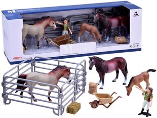 Набор фигурок лошадей с фермером цена и информация | Конструктор автомобилей игрушки для мальчиков | 220.lv