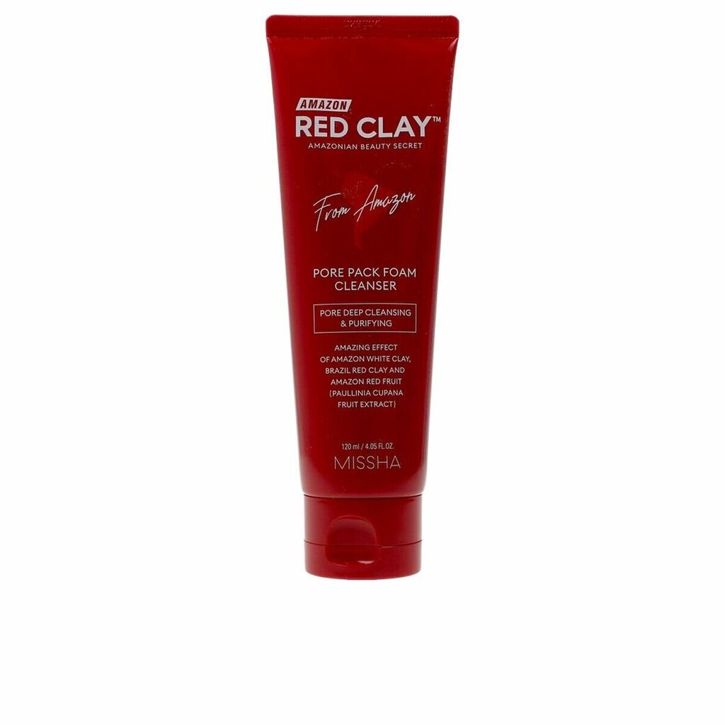 Sejas tīrīšanas līdzeklis Missha Amazon Red Clay Pore Pack Foam Cleanser, 120 ml cena un informācija | Sejas ādas kopšana | 220.lv