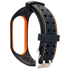 Beline pasek Smart Mi Band 3|4 czarno-pomarańczowy black|orange cena un informācija | Viedpulksteņu un viedo aproču aksesuāri | 220.lv