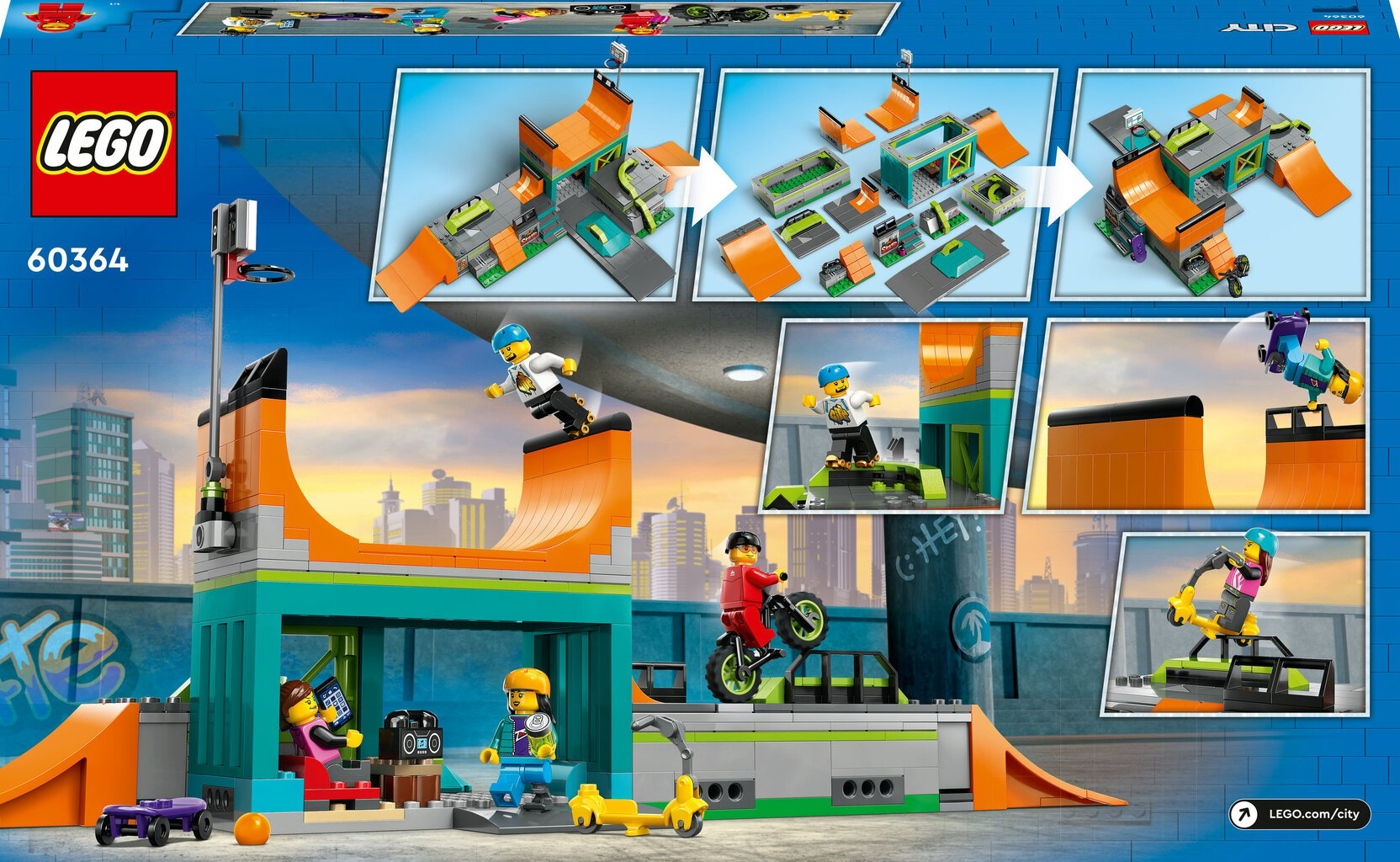 60364 LEGO® City Ārtelpu skeitparks cena un informācija | Konstruktori | 220.lv