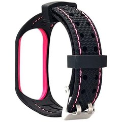 Beline pasek Sport Mi Band 3|4 czarno-różowy black|pink цена и информация | Аксессуары для смарт-часов и браслетов | 220.lv