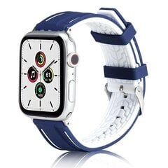 Aproce Beline pasek Apple Watch Solid Silicone 38/40/41mm, Zils/Balts cena un informācija | Viedpulksteņu un viedo aproču aksesuāri | 220.lv