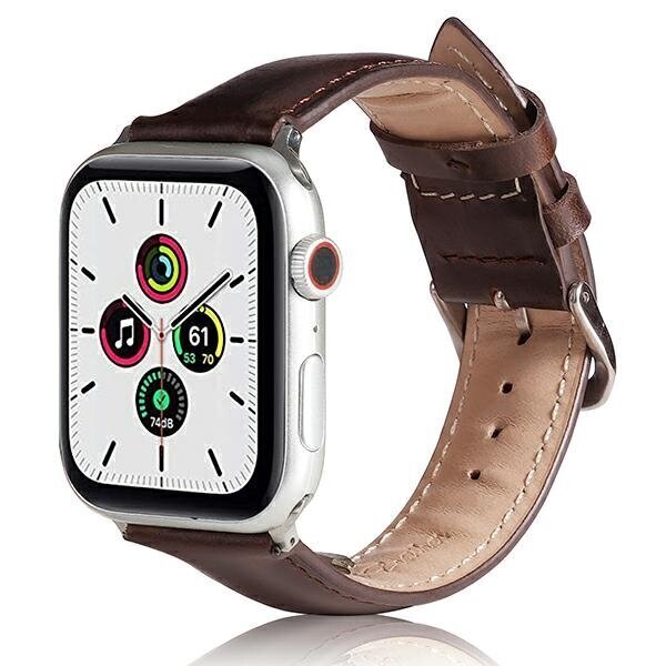 Aproce Beline pasek Apple Watch Leather 38/40/41mm, Brūna cena un informācija | Viedpulksteņu un viedo aproču aksesuāri | 220.lv