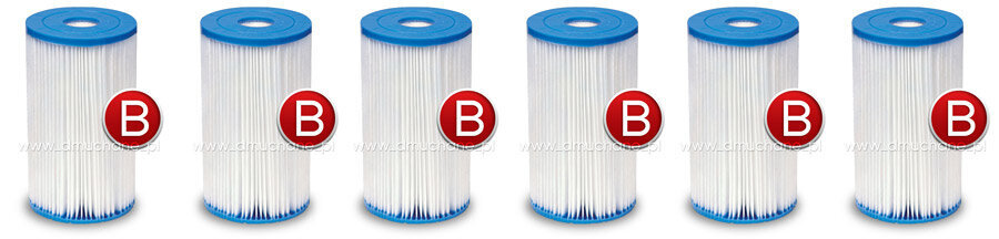 B tipa sūkņa filtru komplekts, 6 gab. cena un informācija | Baseina filtri | 220.lv