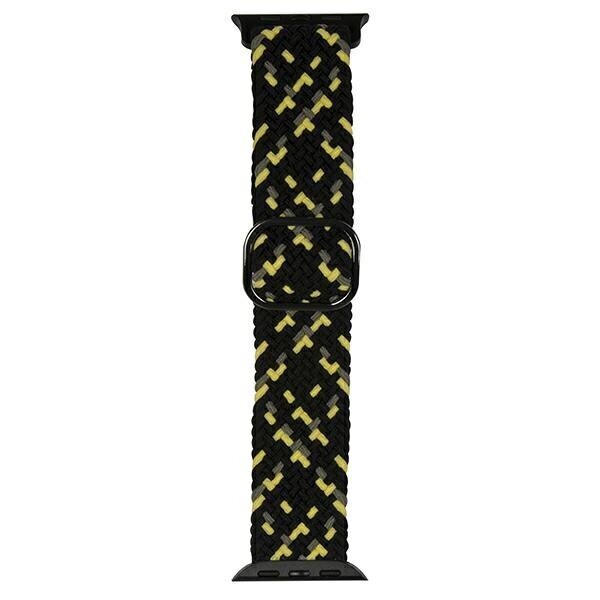 Aproce Beline Apple Watch Textile 42/44/45/49mm, Melns/Dzeltens цена и информация | Viedpulksteņu un viedo aproču aksesuāri | 220.lv