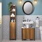 Augsts vannas istabas skapītis SoBuy BZR62-PF, brūns cena un informācija | Vannas istabas skapīši | 220.lv