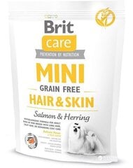 Brit Care sausā barība Mini Hair & Skin, 400 g cena un informācija | Sausā barība suņiem | 220.lv