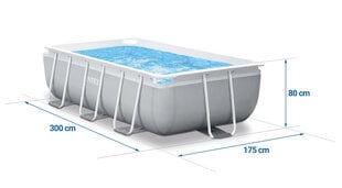 Открытый бассейн с каркасом, 18in1, 300 x 175 x 80 см. цена и информация | Бассейны | 220.lv