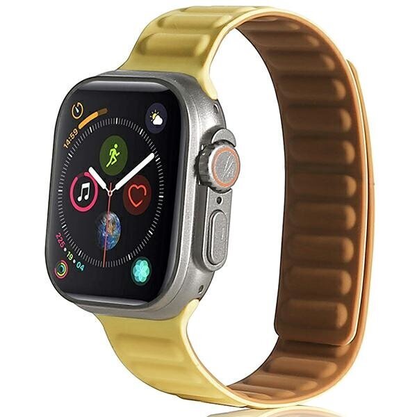 Aproce Beline pasek Apple Watch Magnetic 42/44/45/49mm, Dzeltena цена и информация | Viedpulksteņu un viedo aproču aksesuāri | 220.lv