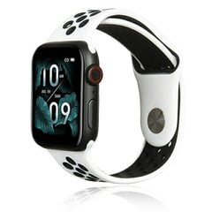 Aproce Beline pasek Apple Watch Sport Silicone 42/44/45/49mm, Balts/Melns cena un informācija | Viedpulksteņu un viedo aproču aksesuāri | 220.lv