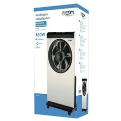 Nebulizācijas ventilators EDM Balts 80 W 39 x 24 x 84 cm cena un informācija | Ventilatori | 220.lv