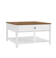 Диванный стол с ящиками 80x80x45 см, коричневый и белый цена и информация | Журнальные столики | 220.lv