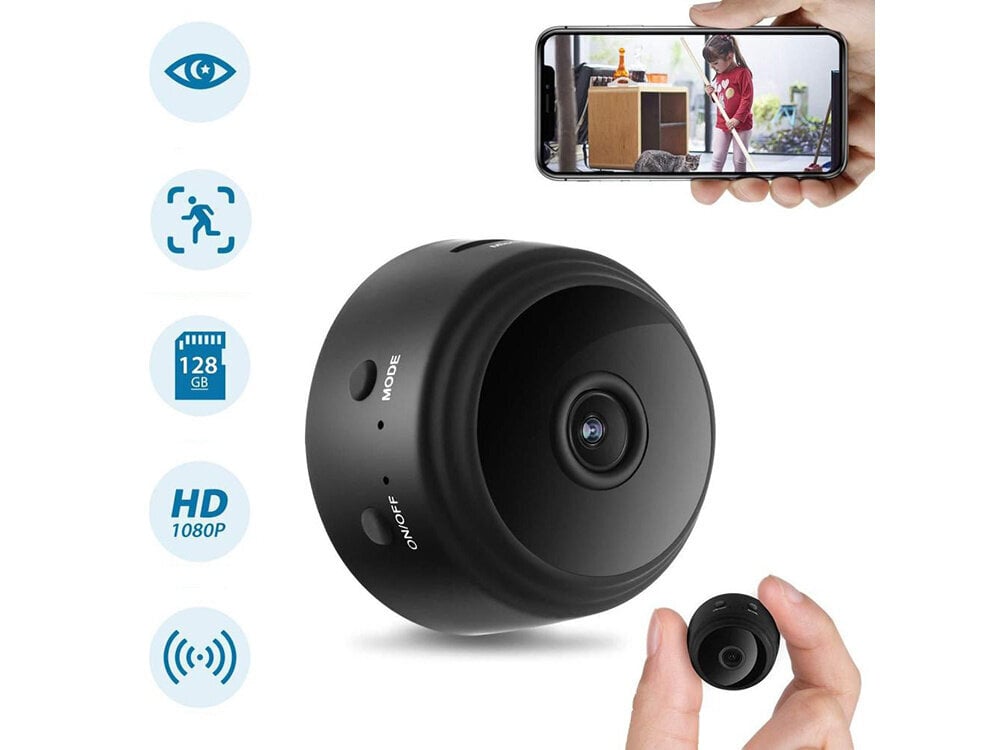 WIFI kamera mini Full HD, 44x28 mm цена и информация | Sporta kameras | 220.lv