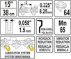 Motorzāģu ķēde 15"/38cm 1.3mm cena un informācija | Rokas instrumenti | 220.lv