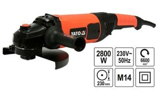 YATO slīpmašīna 230mm 2800W cena un informācija | Slīpmašīnas | 220.lv