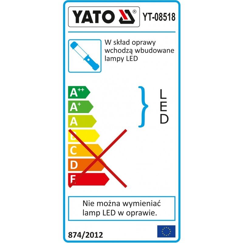 YATO COB LED DARBNĪCAS LAMPA 5W + 3W cena un informācija | Lukturi | 220.lv