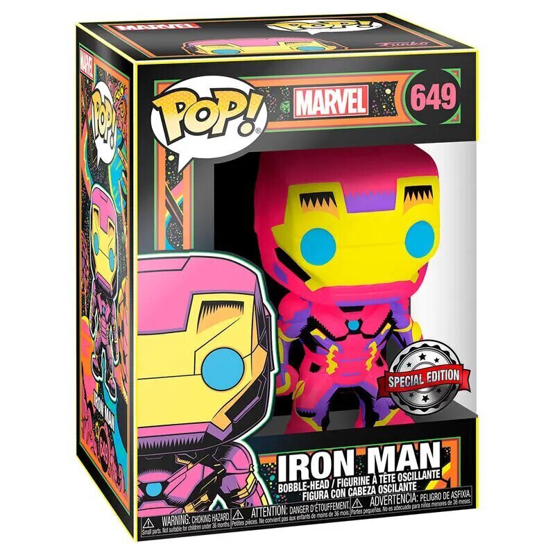 POP figūra Marvel Black Light Iron Man cena un informācija | Datorspēļu suvenīri | 220.lv