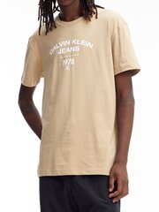 CALVIN KLEIN JEANS Varsity Curve Logo Travertine 560076634 цена и информация | Мужские футболки | 220.lv
