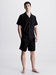 Vīriešu pidžamas krekls CALVIN KLEIN S/S Button Down Black 545664748 cena un informācija | Vīriešu krekli | 220.lv
