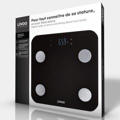 Цифровые весы для ванной Livoo DOM427N Чёрный Каленое стекло 180 kg цена и информация | Весы (бытовые) | 220.lv