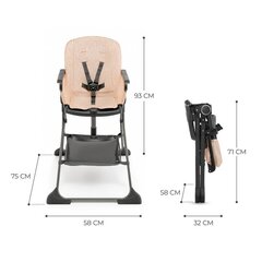 Barošanas krēsliņš Kinderkraft FOLDEE cena un informācija | Barošanas krēsli | 220.lv