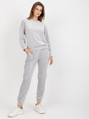 светло-серый велюровый комплект с брюками brenda rue paris цена и информация | Спортивная одежда для женщин | 220.lv