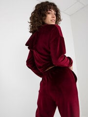 бордовый женский велюровый комплект с худи цена и информация | Женские костюмы | 220.lv