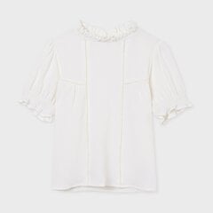 Блузка с коротким рукавом для девочки Mayoral, белая. цена и информация | Рубашки для девочек | 220.lv
