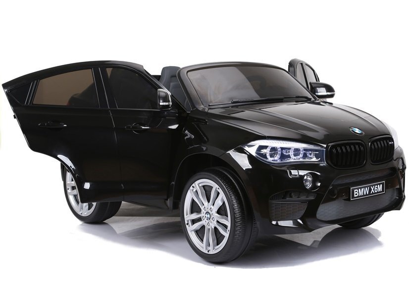 BMW X6M elektriskais divvietīgais, melns lakots цена и информация | Bērnu elektroauto | 220.lv