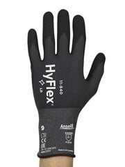 Защитные перчатки Ansell HyFlex 11-840, размер 11. Нейлон, спандекс. Вспененный нитрил с ладонью. Розничная упаковка цена и информация | Рабочие перчатки | 220.lv